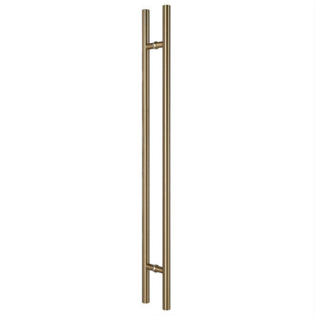 Sure-Loc Hardware Sure-Loc PL-2RD72 SB 72" Double-Sided Round Long Door Pull Satin Brass