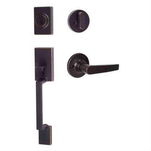Sure-Loc Hardware Sure-Loc SH507-R-CD 11P Stockholm Handleset with Cedar Handleset Trim Vintage Bronze