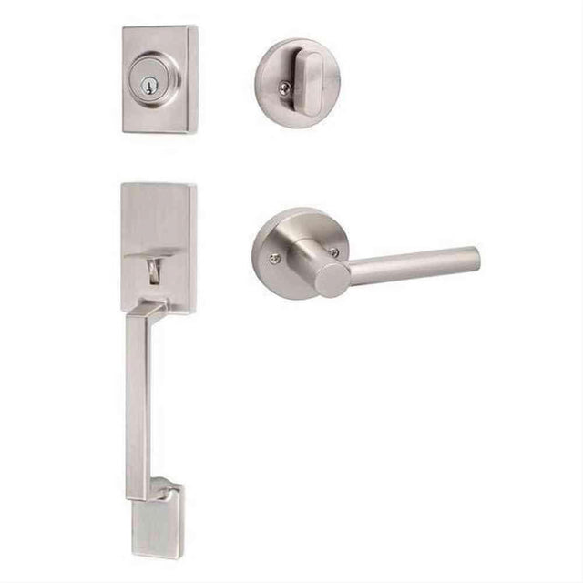 Sure-Loc Hardware Sure-Loc SH507-R-MR 15 Stockholm Handleset with Marin Handleset Trim Satin Nickel