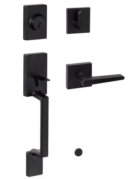 Sure-Loc Hardware Sure-Loc SH507-S-BS-SQ 11P Stockholm Handleset with Basel Square Handleset Trim Vintage Bronze