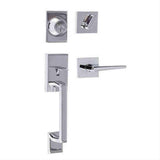 Sure-Loc Hardware Sure-Loc SH507-S-BS-SQ 26 Stockholm Handleset with Basel Square Handleset Trim Polished Chrome