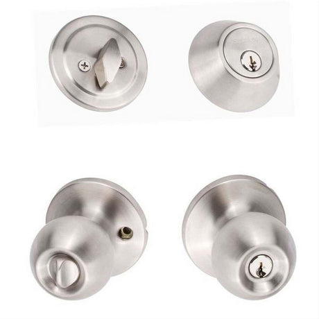 Sure-Loc Hardware Sure-Loc TA107/DB201 32D Tahoe Keyed Entry Knob and Deadbolt Satin Stainless