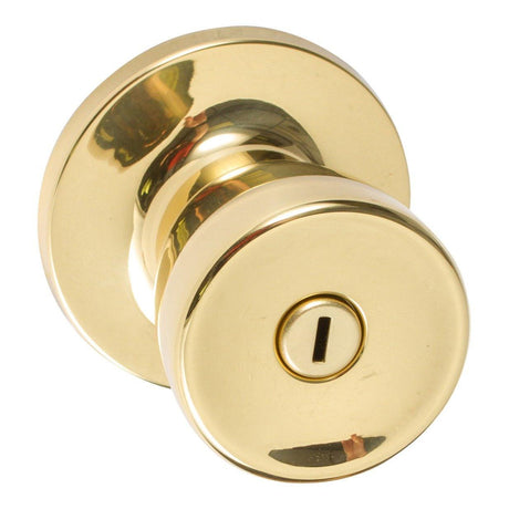 Sure-Loc Hardware Sure-Loc TL102 3 Tulip Privacy Door Knob Polished Brass