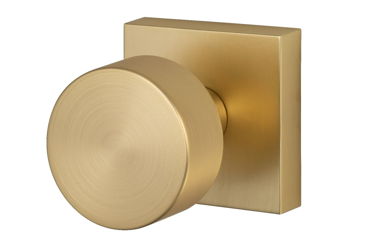 Sure-Loc Hardware Sure-Loc ZH101-SQ SB Zurich Square Passage Door Knob Satin Brass