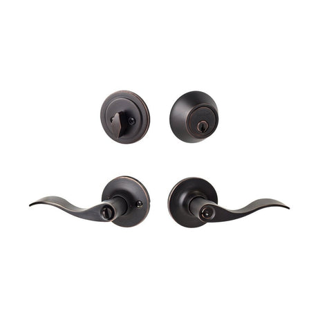 Sure-Loc SB107/DB201 11P vintage bronze keyed entry lever and deadbolt