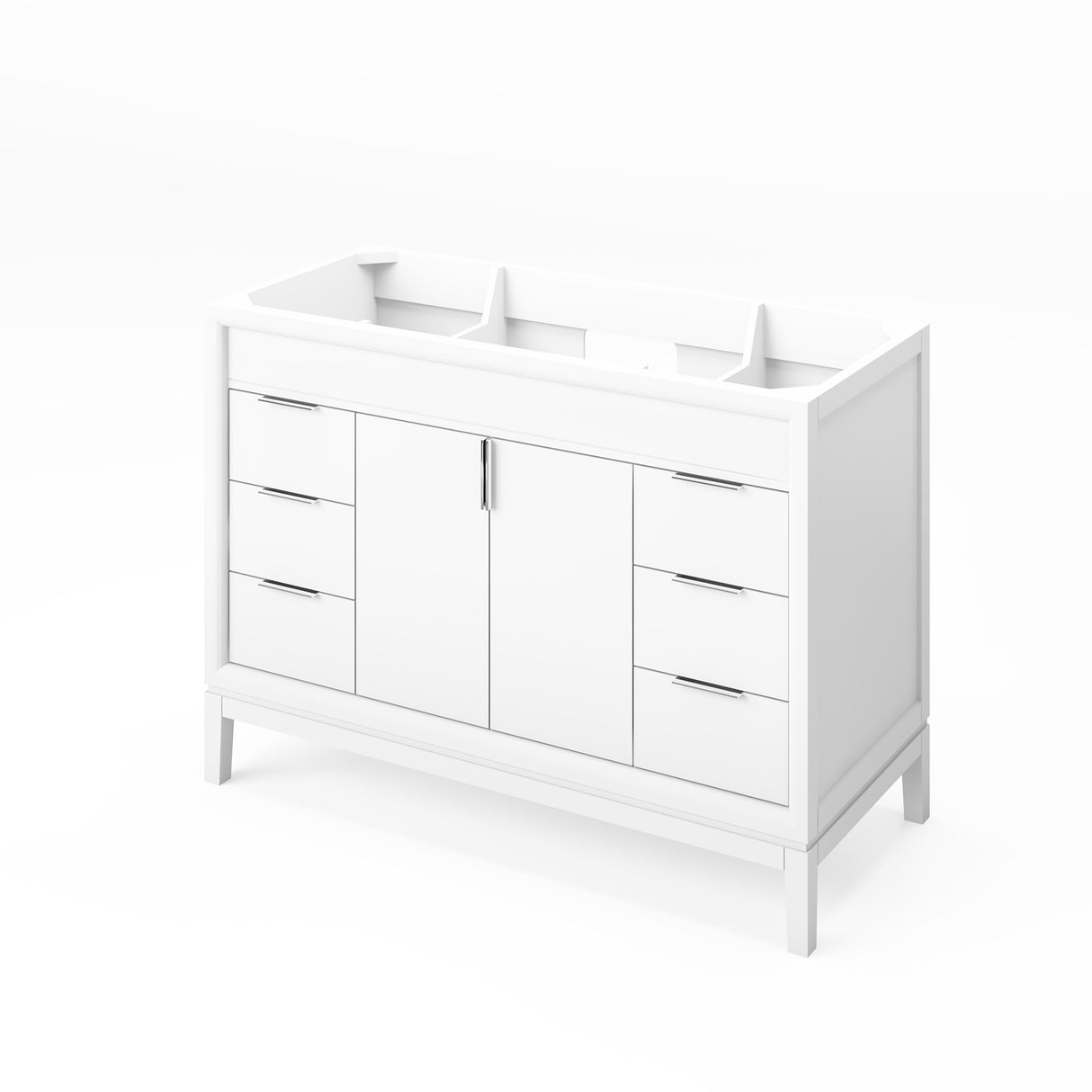 Jeffrey Alexander Theodora 48" White Single Sink Bathroom Vanity with White Carrara Marble Top - 8 in. Widespread Faucet Top product image 3
