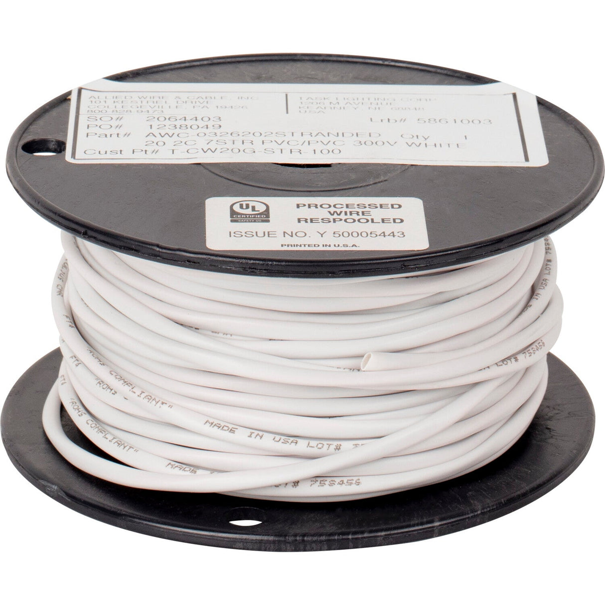 Task Lighting T-CW20G-STR-100 white connection wire