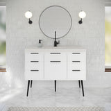 Jeffrey Alexander Gardner 49" White Single Sink Bathroom Vanity with White Resin Top - Single-Hole Faucet Top - VKGAR48WHPRE product image 2