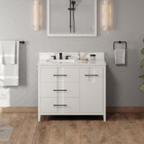 Jeffrey Alexander Katara 42" White Single Sink Bathroom Vanity with Calacatta Vienna Quartz Top - 8 in. Widespread Faucet Top product image 2