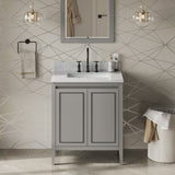 Jeffrey Alexander Percival 30" Grey Single Sink Bathroom Vanity with White Carrara Marble Top - 8 in. Widespread Faucet Top product image 2