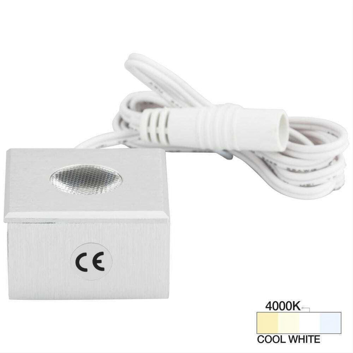 Task Lighting L-MS-CL-1BA-40 Square Mini Puck Light Aluminum