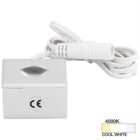 Task Lighting L-MS-CL-1BA-40 Square Mini Puck Light Aluminum