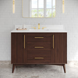 Jeffrey Alexander Dashwood Dark Walnut Single Sink Bathroom Vanity with White Quartz Top - 8 in. Widespread Faucet Top - VKITDAS48DWWQR
