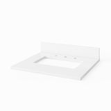 Jeffrey Alexander Katara 24" Dark Walnut Single Sink Bathroom Vanity with White Quartz Top - 8 in. Widespread Faucet Top - VKITKAT24DWWQR product image 4