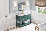 Jeffrey Alexander Wavecrest 48" Green Single Sink Bathroom Vanity with White Carrara Marble Top - 8 in. Widespread Faucet Top product image 7