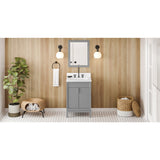 Jeffrey Alexander Theodora 24" Grey Single Sink Bathroom Vanity with White Quartz Top - 8 in. Widespread Faucet Top - VKITTHE24GRWQR