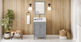 Jeffrey Alexander Theodora 24" Grey Single Sink Bathroom Vanity with White Quartz Top - 8 in. Widespread Faucet Top - VKITTHE24GRWQR product image 6