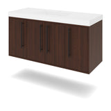 Jeffrey Alexander Tempest 48" Dark Walnut Single Sink Bathroom Vanity with White Resin Top - Single-Hole Faucet Top - VKTEM48DWRE