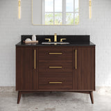 Jeffrey Alexander Dashwood Dark Walnut Single Sink Bathroom Vanity with Black Granite Top - 8 in. Widespread Faucet Top - VKITDAS48DWBGR