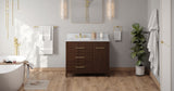 Jeffrey Alexander Katara 42" Dark Walnut Single Sink Bathroom Vanity with White Carrara Marble Top - 8 in. Widespread Faucet Top product image 6