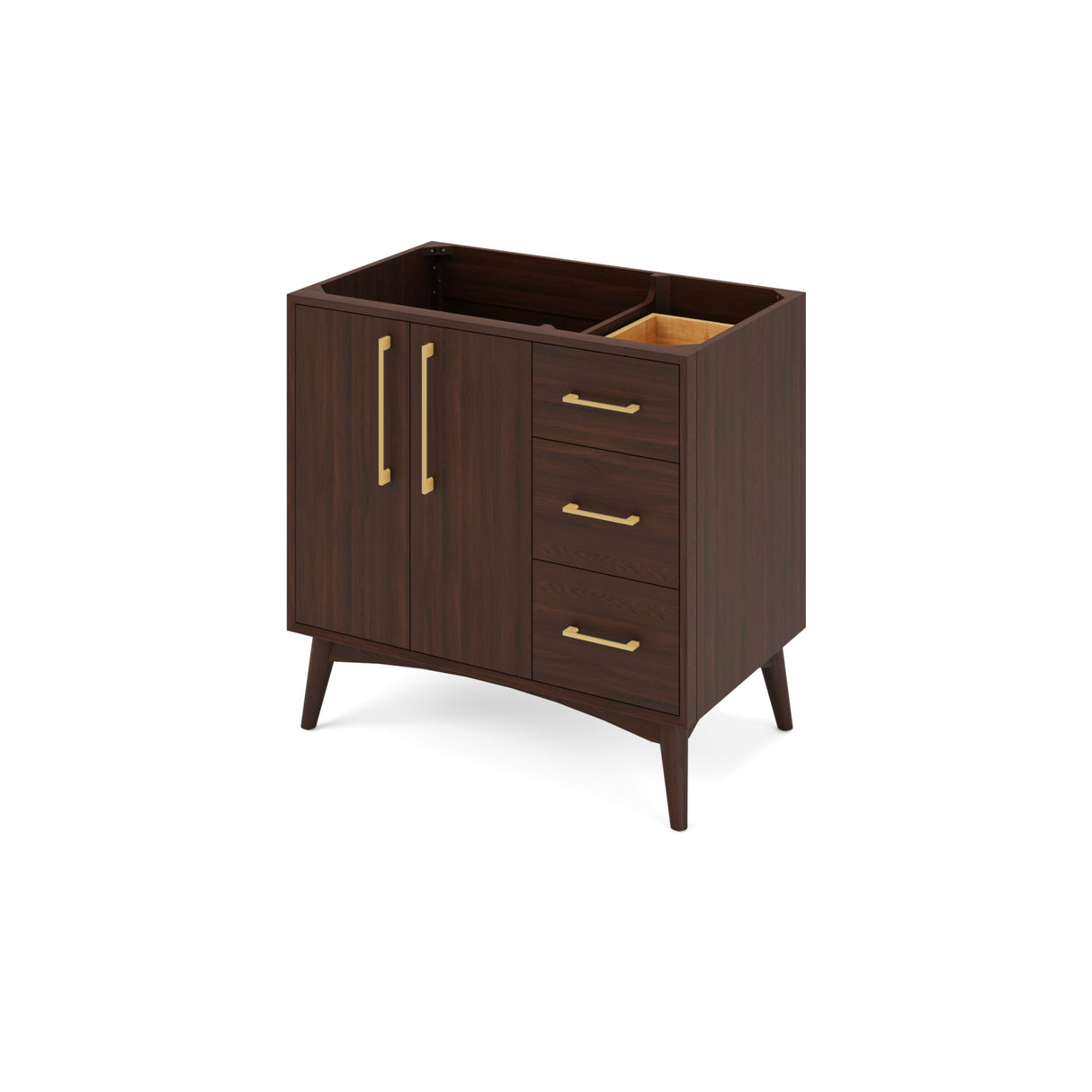 Jeffrey Alexander Dashwood Dark Walnut Single Sink Bathroom Vanity with Grey Quartz Top - 8 in. Widespread Faucet Top - VKITDAS36DWGQR product image 2