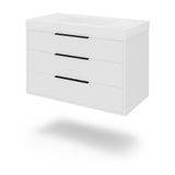 Jeffrey Alexander Gardner 37" White Single Sink Bathroom Vanity with White Resin Top - Single-Hole Faucet Top - VKGAR36WHRE
