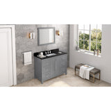 Jeffrey Alexander Cade 48" Grey Single Sink Bathroom Vanity with Black Granite Top - 8 in. Widespread Faucet Top
