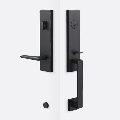 Sure-Loc TN507-BS FBL flat black single cylinder handleset with trim