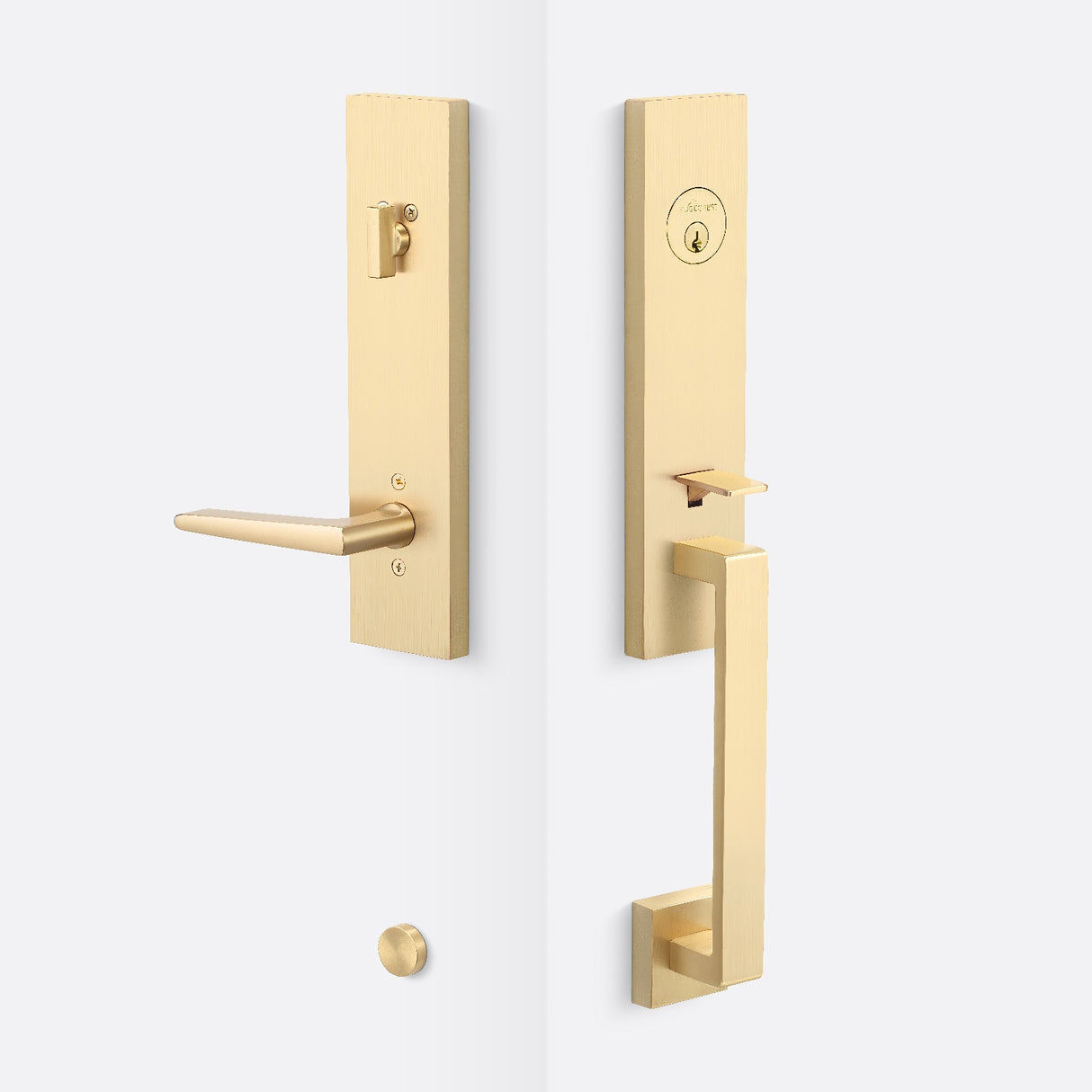 Sure-Loc TN507-BS SB satin brass single cylinder handleset with trim