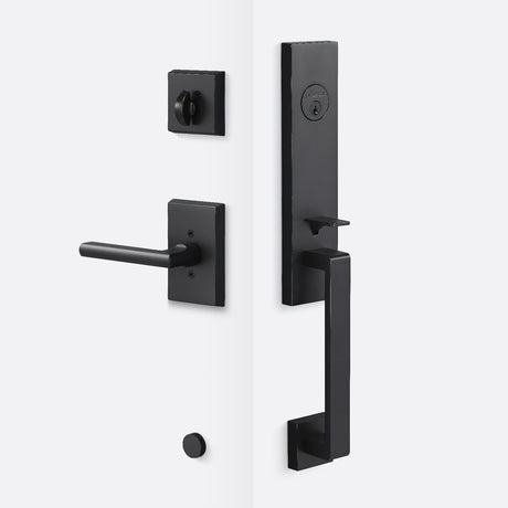 Sure-Loc TN507-LN FBL flat black single cylinder handleset with trim