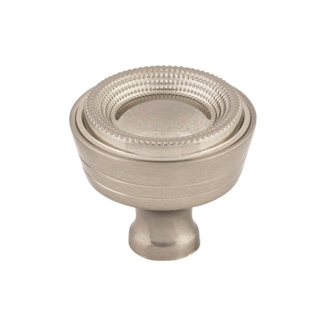 Top Knobs M1594 Beaded 1 5/16" Diameter Round Knob Brushed Satin Nickel