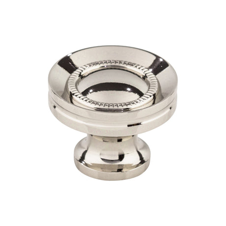 Top Knobs M1325 Button Faced 1 1/4" Diameter Round Knob Polished Nickel