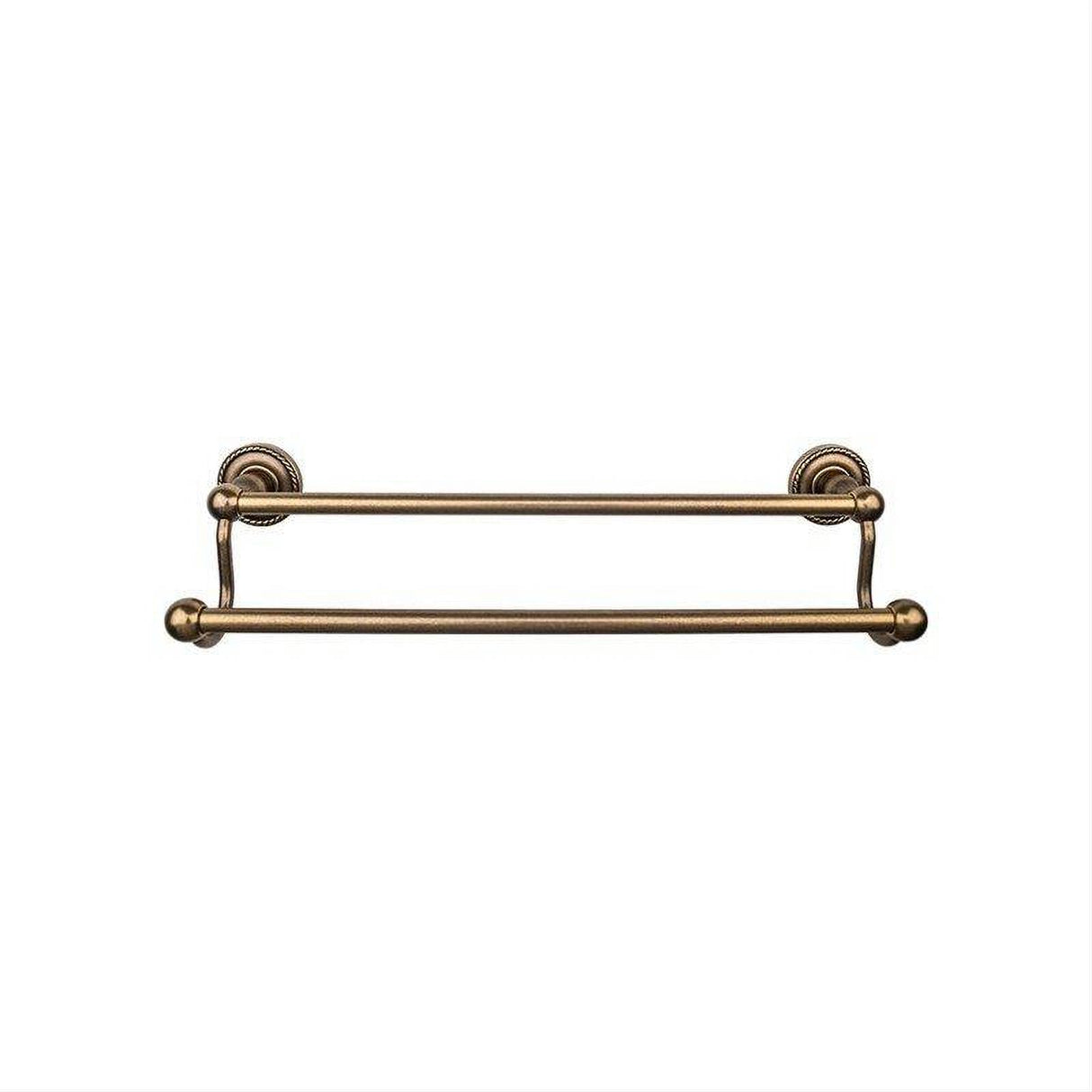 Top Knobs ED11GBZF ED11F Edwardian Bath Towel Bar 30 In. Double - Rope Backplate German Bronze