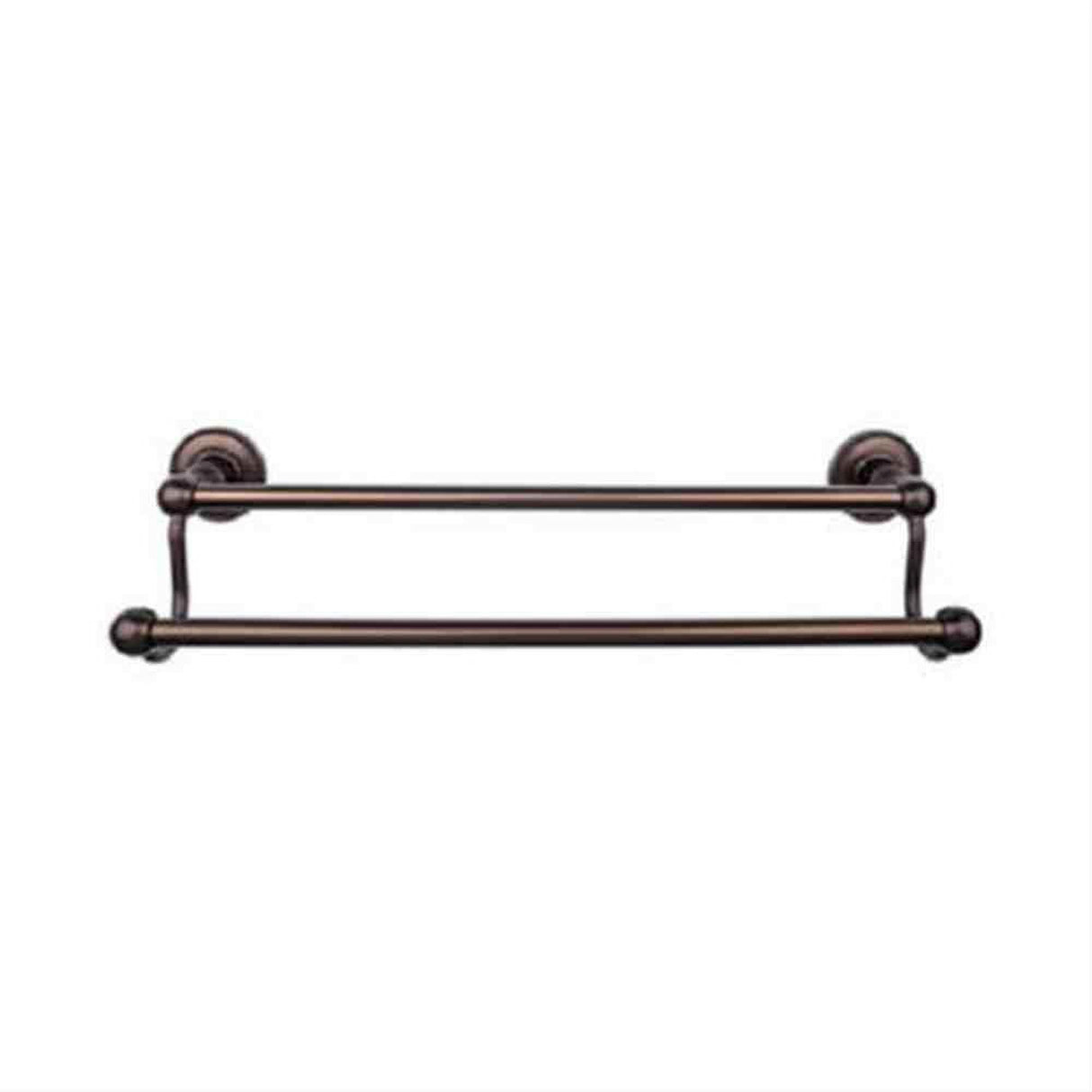 Top Knobs ED11ORBA Edwardian Bath Towel Bar 30" Double Beaded Backplate Oil Rubbed Bronze