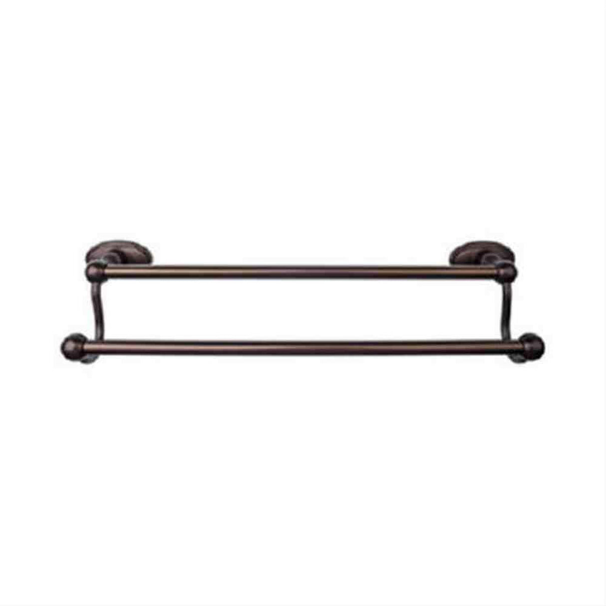 Top Knobs ED11ORBC Edwardian Bath Towel Bar 30" Double Oval Backplate Oil Rubbed Bronze