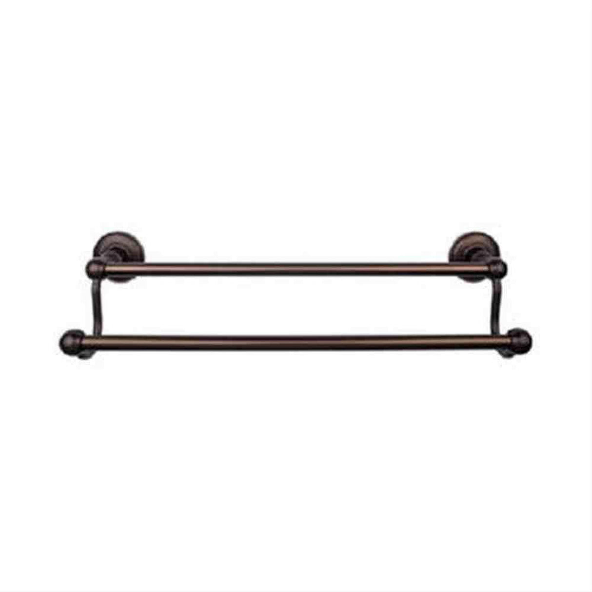 Top Knobs ED11ORBD Edwardian Bath Towel Bar 30" Double Plain Backplate Oil Rubbed Bronze