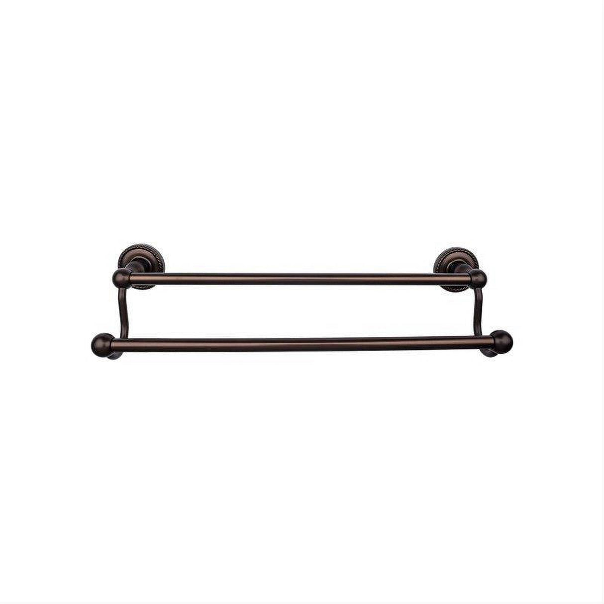 Top Knobs ED11ORBF ED11F Edwardian Bath Towel Bar 30 In. Double - Rope Backplate Oil Rubbed Bronze