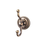 Top Knobs ED2 Edwardian Bath Double Robe Hook Rope Backplate