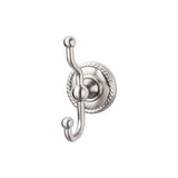 Top Knobs ED2 Edwardian Bath Double Robe Hook Rope Backplate