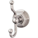Top Knobs ED2APB ED2B Edwardian Bath Double Robe Hook Hex Backplate Antique Pewter