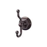 Top Knobs ED2B Edwardian Bath Double Robe Hook Hex Backplate