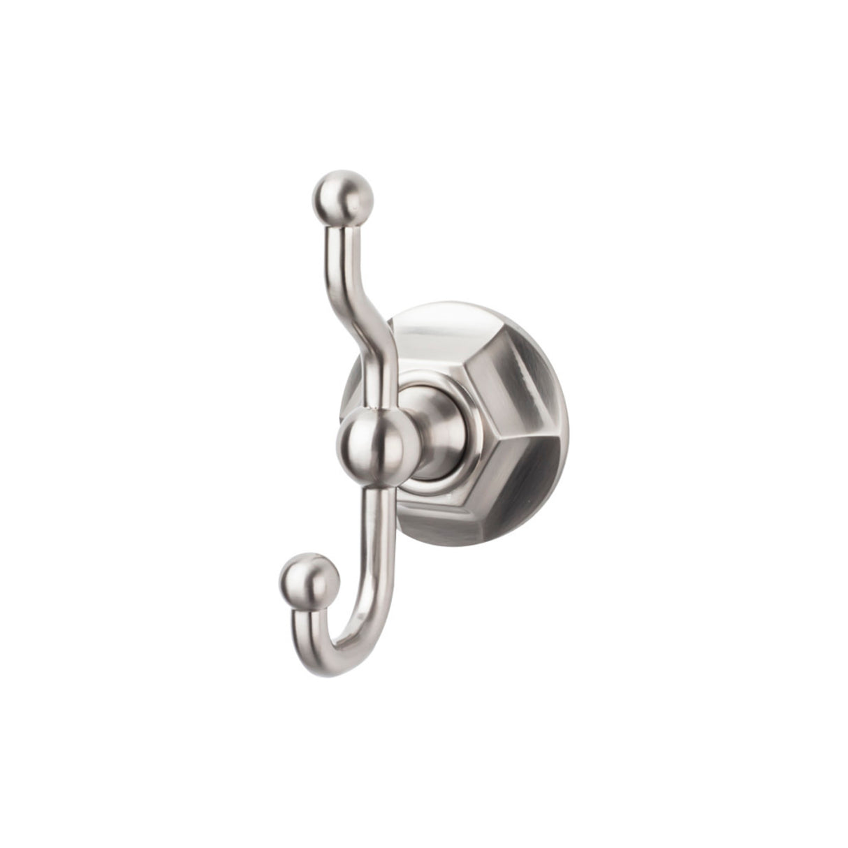 Top Knobs ED2B Edwardian Bath Double Robe Hook Hex Backplate