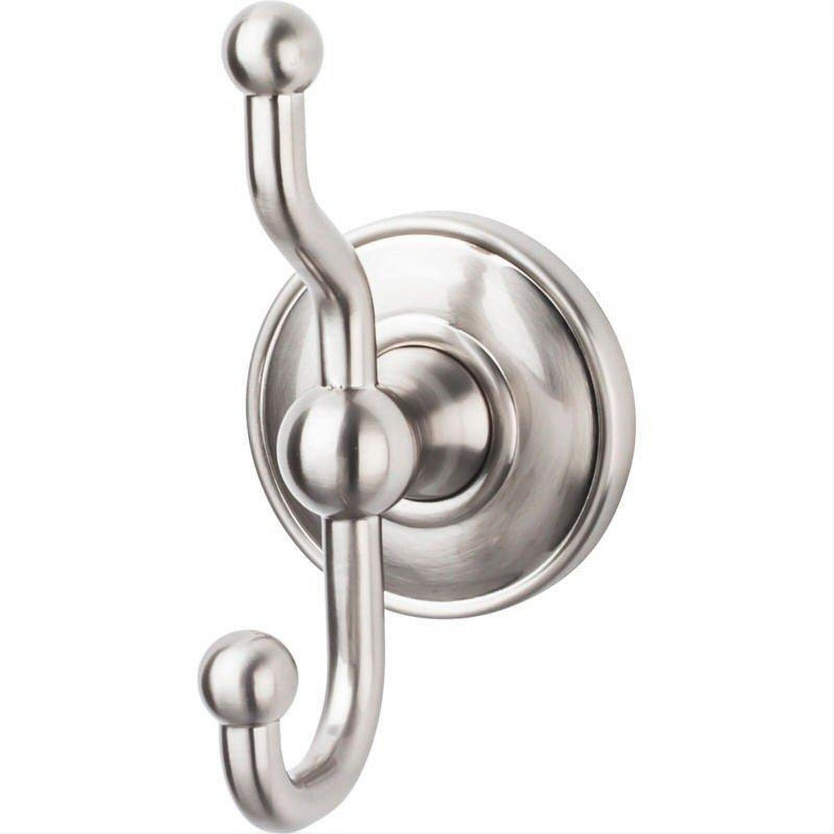 Top Knobs ED2BSND ED2D Edwardian Bath Double Robe Hook Plain Backplate Antique Pewter Brushed Satin Nickel
