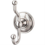 Top Knobs ED2BSND ED2D Edwardian Bath Double Robe Hook Plain Backplate Antique Pewter Brushed Satin Nickel
