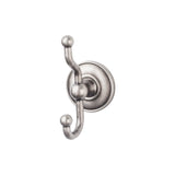Top Knobs ED2D Edwardian Bath Double Robe Hook Plain Backplate Antique Pewter