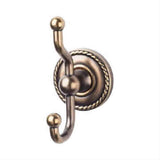 Top Knobs ED2GBZF ED2 Edwardian Bath Double Robe Hook Rope Backplate German Bronze
