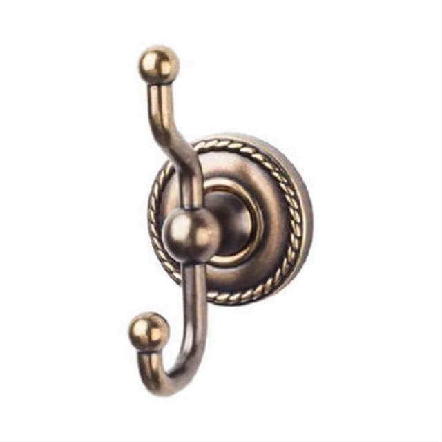 Top Knobs ED2GBZF ED2 Edwardian Bath Double Robe Hook Rope Backplate German Bronze