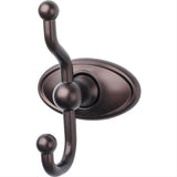 Top Knobs ED2ORBC ED2C Edwardian Bath Double Robe Hook Oval Backplate Oil Rubbed Bronze
