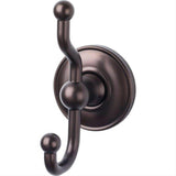 Top Knobs ED2ORBD ED2D Edwardian Bath Double Robe Hook Plain Backplate Antique Pewter Oil Rubbed Bronze