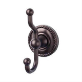 Top Knobs ED2ORBF ED2 Edwardian Bath Double Robe Hook Rope Backplate Oil Rubbed Bronze